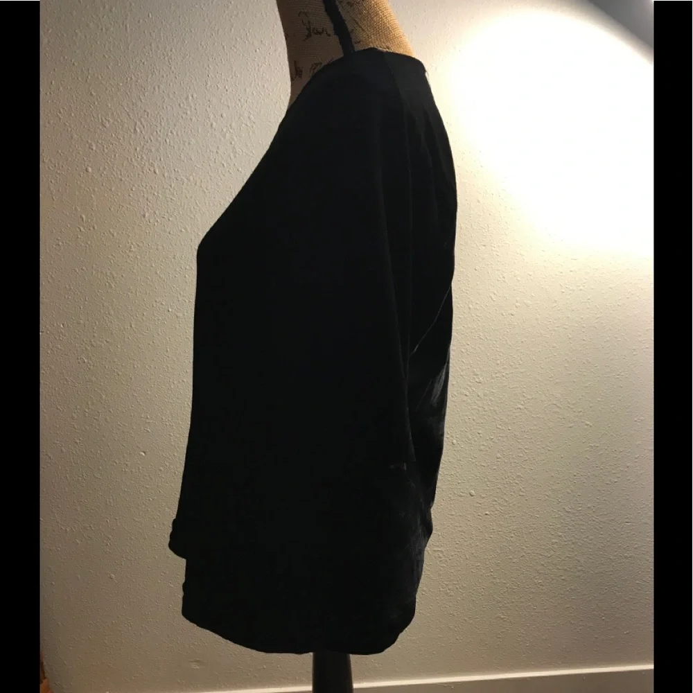 Black Stretch Velvet Top - Picture 3 of 6